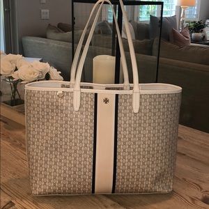 Tory Burch Gemini Tote Coated Canvas